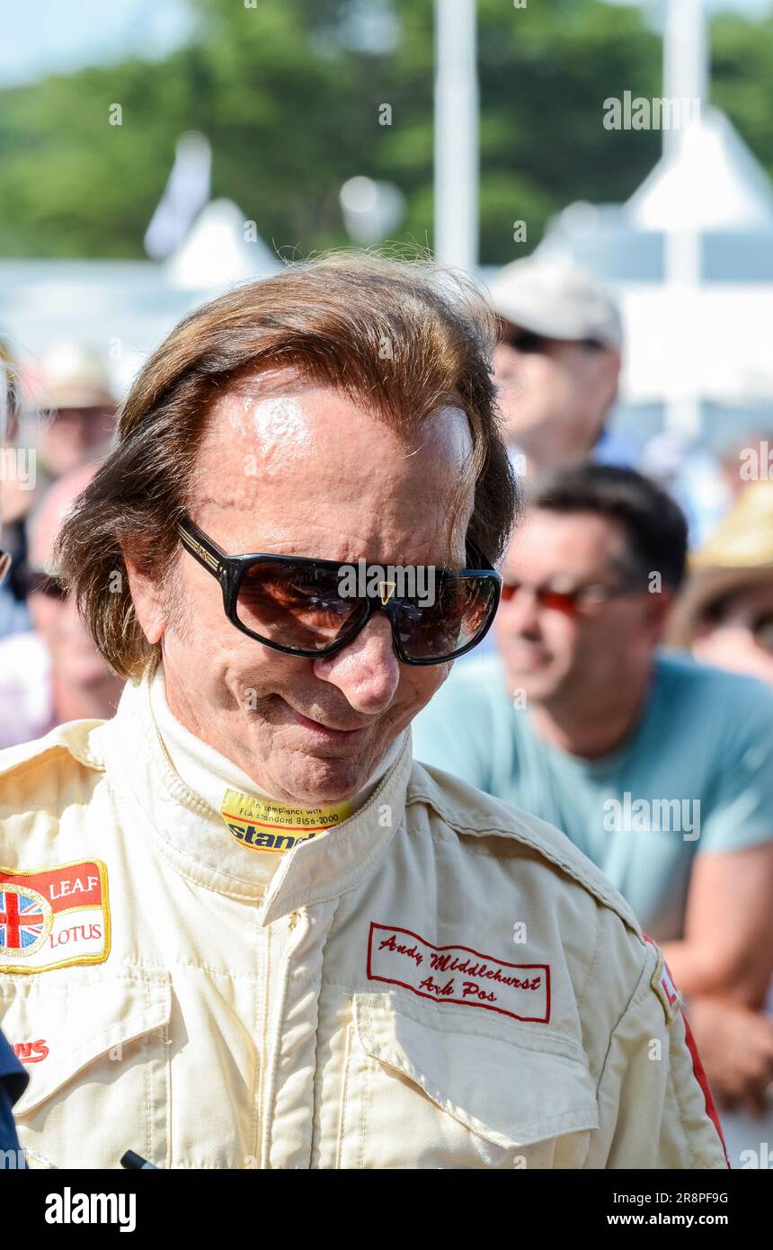 Emerson Fittipaldi beim Goodwood Festival of Speed 2013. Rennfahrer. Ehemaliger Grand Prix, Formel-1-Rennfahrer Stockfoto