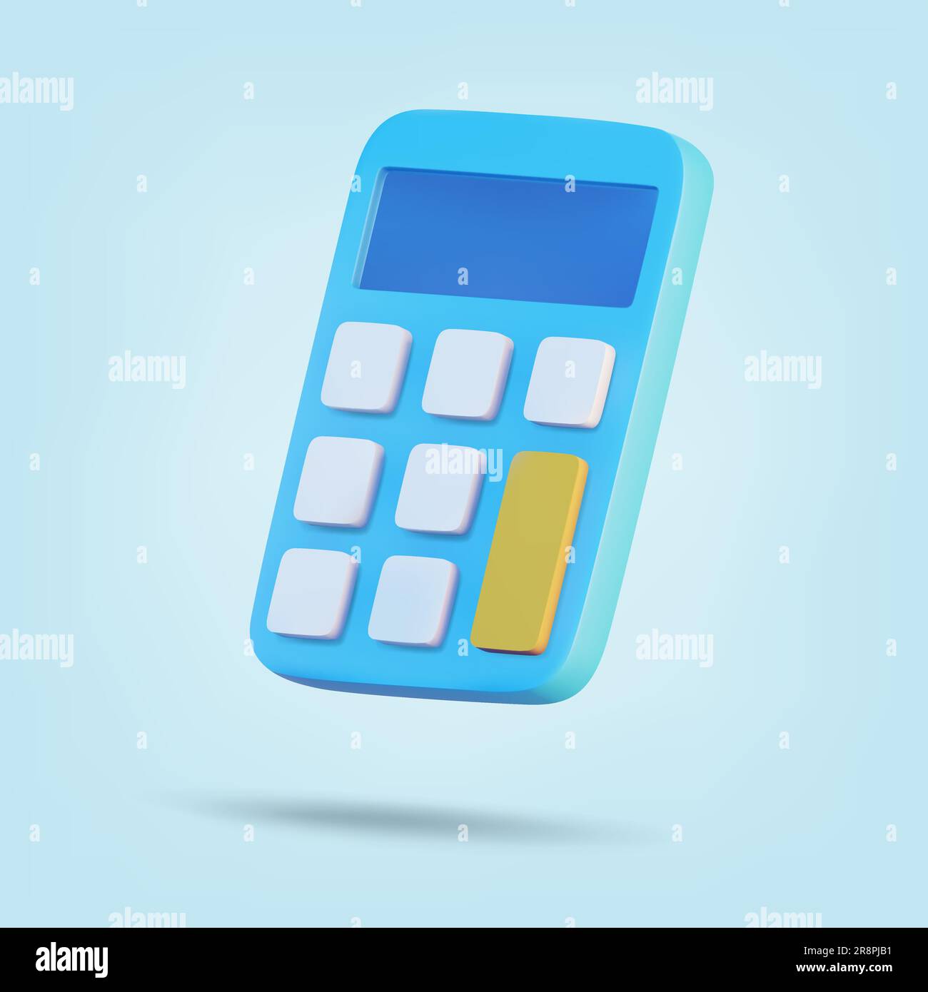 Rechner isoliert auf blauem Hintergrund. 3D-Rendering. Vektordarstellung Stock Vektor