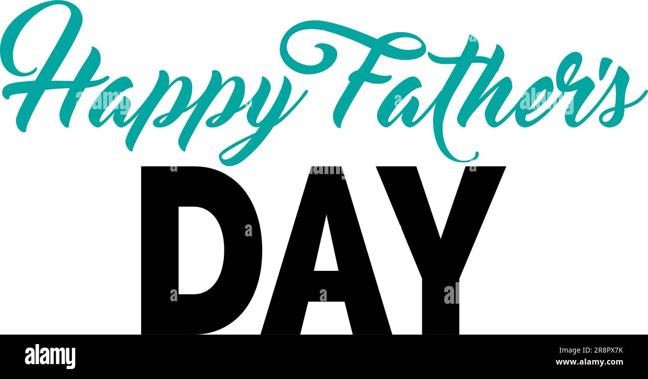 Happy Father Day, blaue und schwarze Schrift Stock Vektor