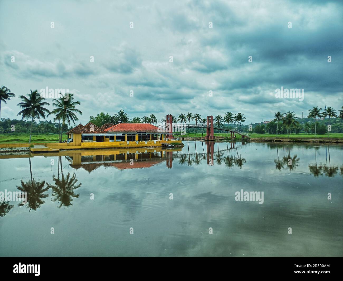 Wunderschöne Landschaft von Kizhakkambalam, cochin, kochi, Back Waters Keral, kerala Backwaters, kochi Back Waters, kerala, indien, Reisen, indien Toursm, Urlaub Stockfoto