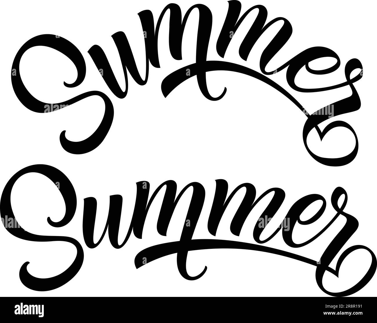 Sommerliche Kalligraphische Schriftzeichen Stock Vektor