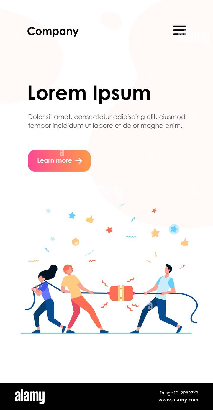 Gruppen von Menschen ziehen am Seil Stock Vektor