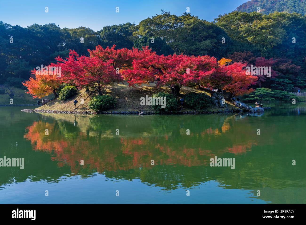 Herbstlaub und Kuririn Park Stockfoto