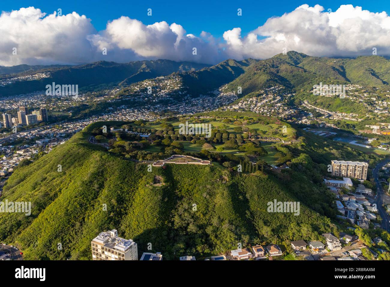 Der Punchbowl, National Memorial Friedhof des Pazifik, Honolulu, Oahu, Hawaii Stockfoto