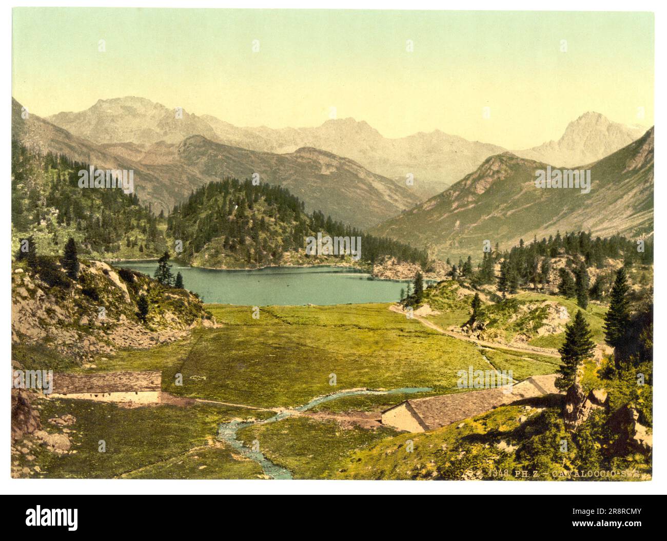 Cavloccio Lake, Lägh da Cavloc, Graubünden, Grisons, Schweiz 1890 Stockfoto