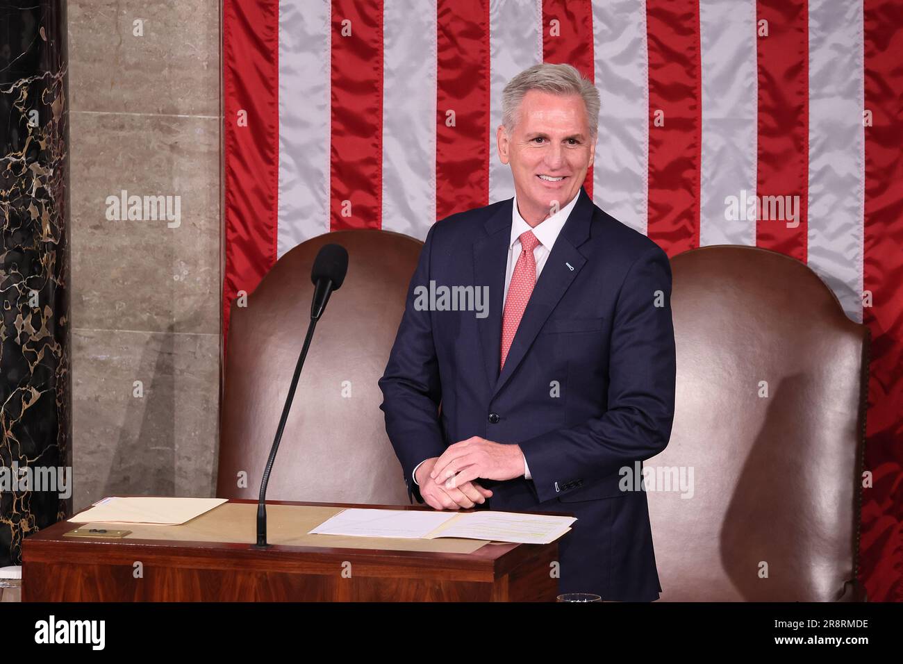 Washington, Usa. 22. Juni 2023. Sprecher des Hauses Kevin McCarthy kommt vor Premierminister Narendra Modi von Indien zu einer gemeinsamen Kongresssitzung in den USA Capitol bei einem offiziellen Staatsbesuch in Washington DC am Donnerstag, den 22. Juni 2023. Modi macht einen dreitägigen Ausflug in die USA Foto: Jemal Countess/UPI Credit: UPI/Alamy Live News Stockfoto