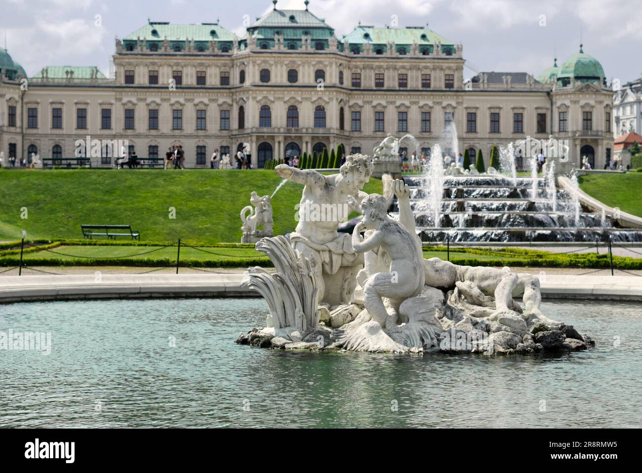 Fontain auf der Burg belvedere Stockfoto