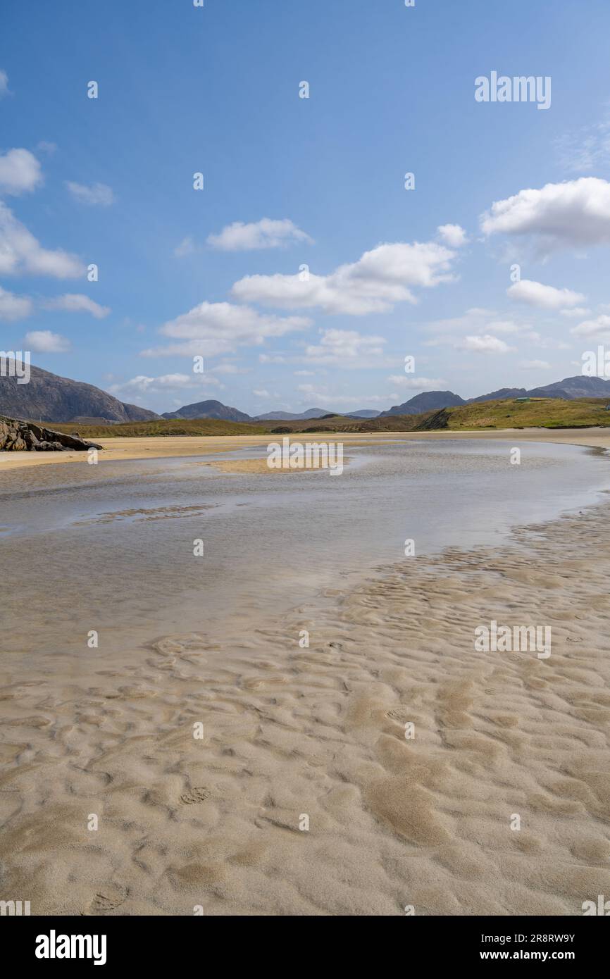 Der Sand von Uig Bay, Isle of Lewis Stockfoto