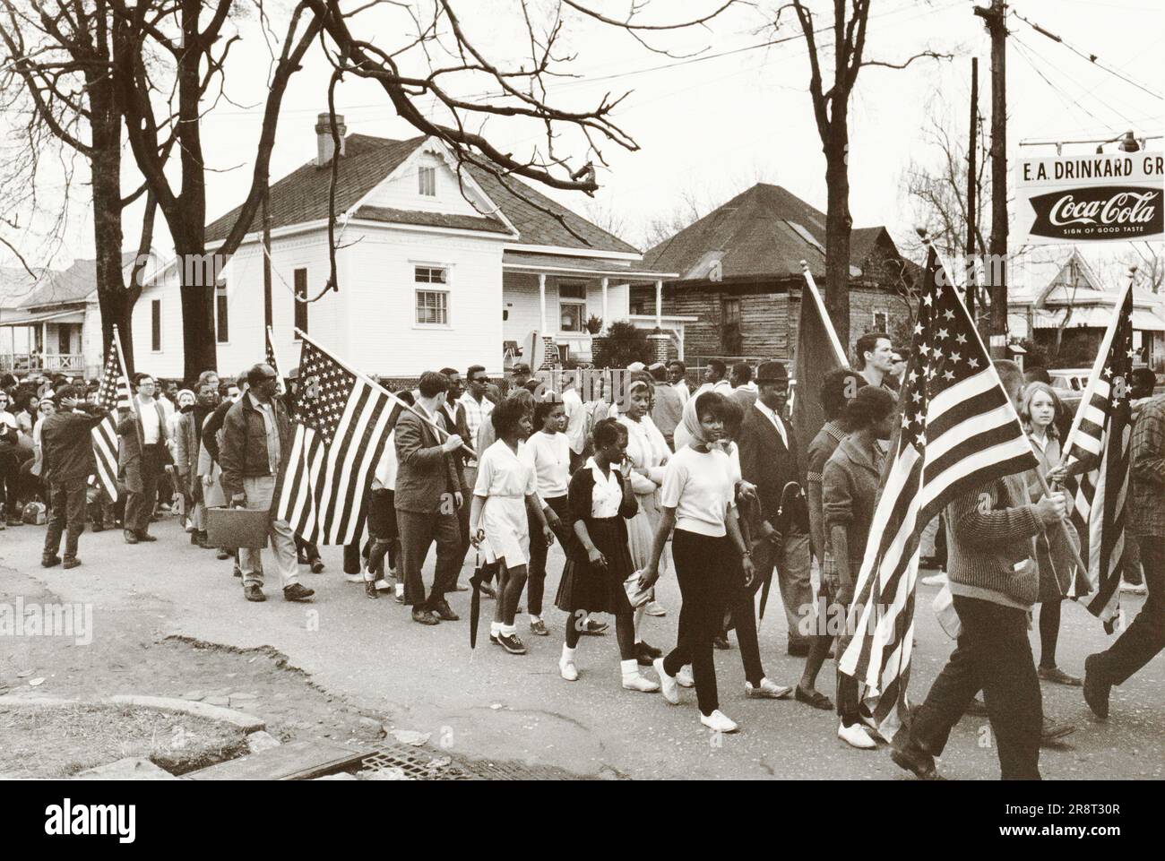 bürgerrechtsmarsch von Selma nach Montgomery, Alabama, USA, Peter Pettus, März 1965 Stockfoto