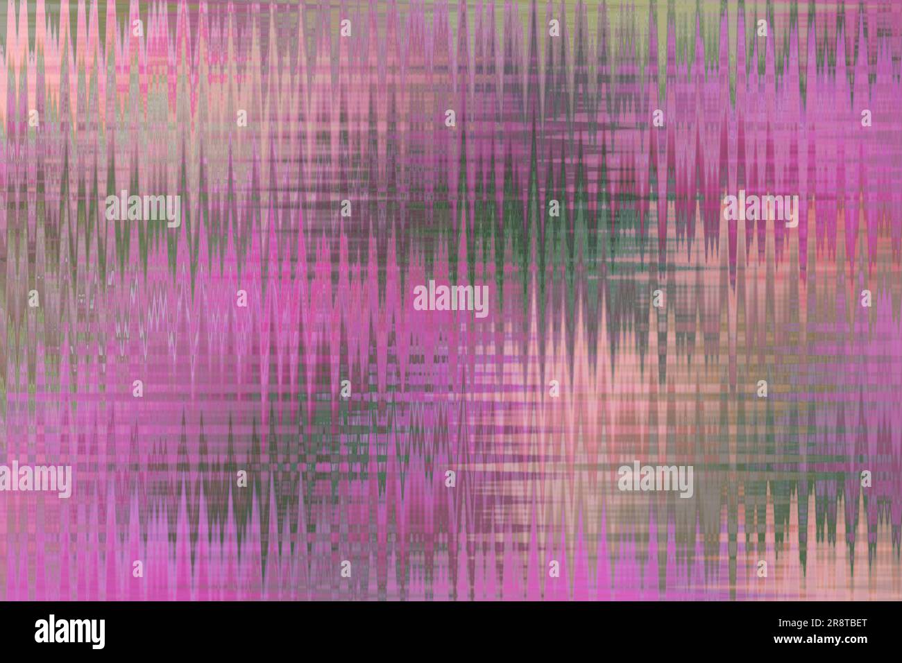 Abstraktes Foto von pinkfarbenen und weißen Tulpen, das bearbeitet und in Schichten angeordnet wurde, um ein Muster von Linien und Formen zu erzeugen Stockfoto