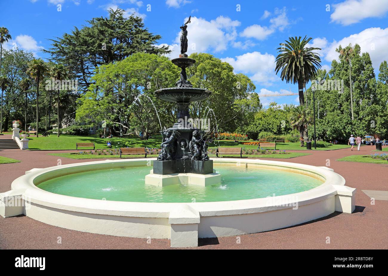 Viktorianischer Brunnen im Albert Park - Auckland, Neuseeland Stockfoto