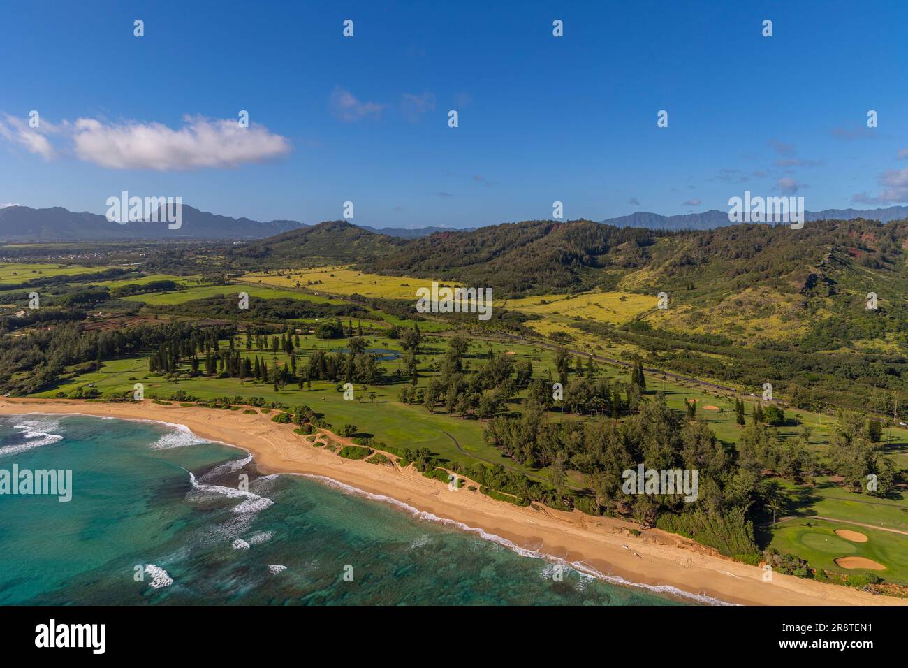 Wailua Golfplatz, Nukolii Beach, Kauai, Hawaii Stockfoto