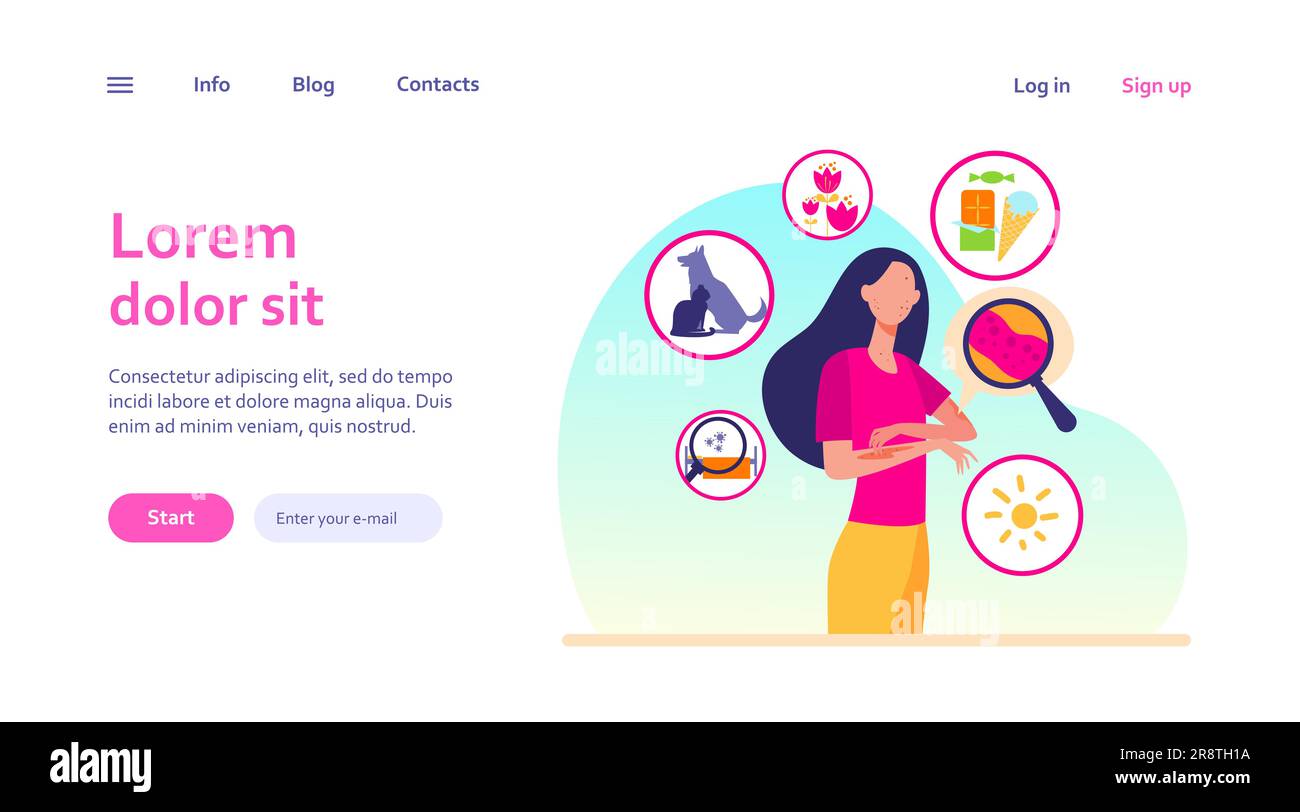 Gesichtslose, traurige Frau mit Allergie Stock Vektor