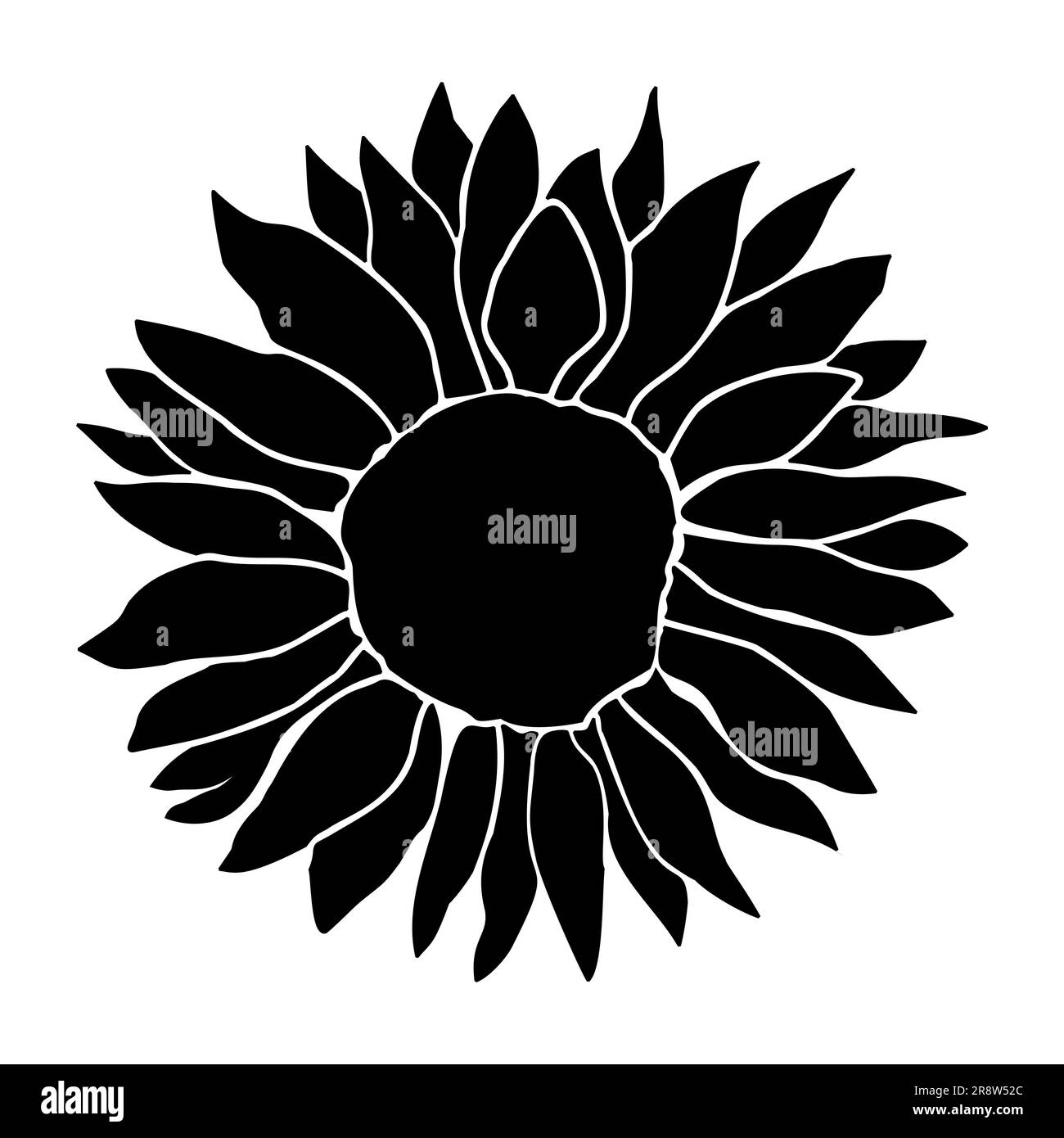 Süße Sonnenblumendekoration als Surfmotiv. Handgezeichnete Blumenvektorelemente Stock Vektor