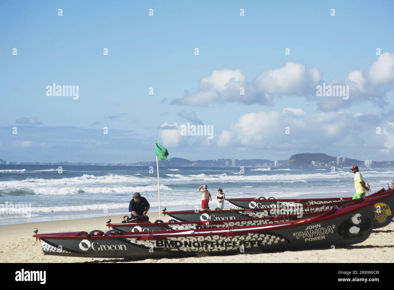 Ein Boot am Gold Coast Beach Stockfoto