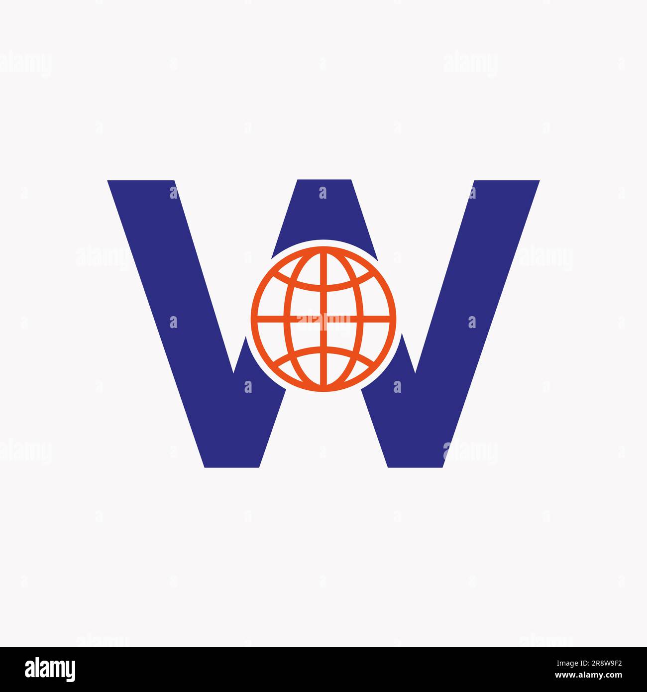 Design mit dem Buchstaben „W Global“. Vektorvorlage Für Globales Logotypsymbol Stock Vektor