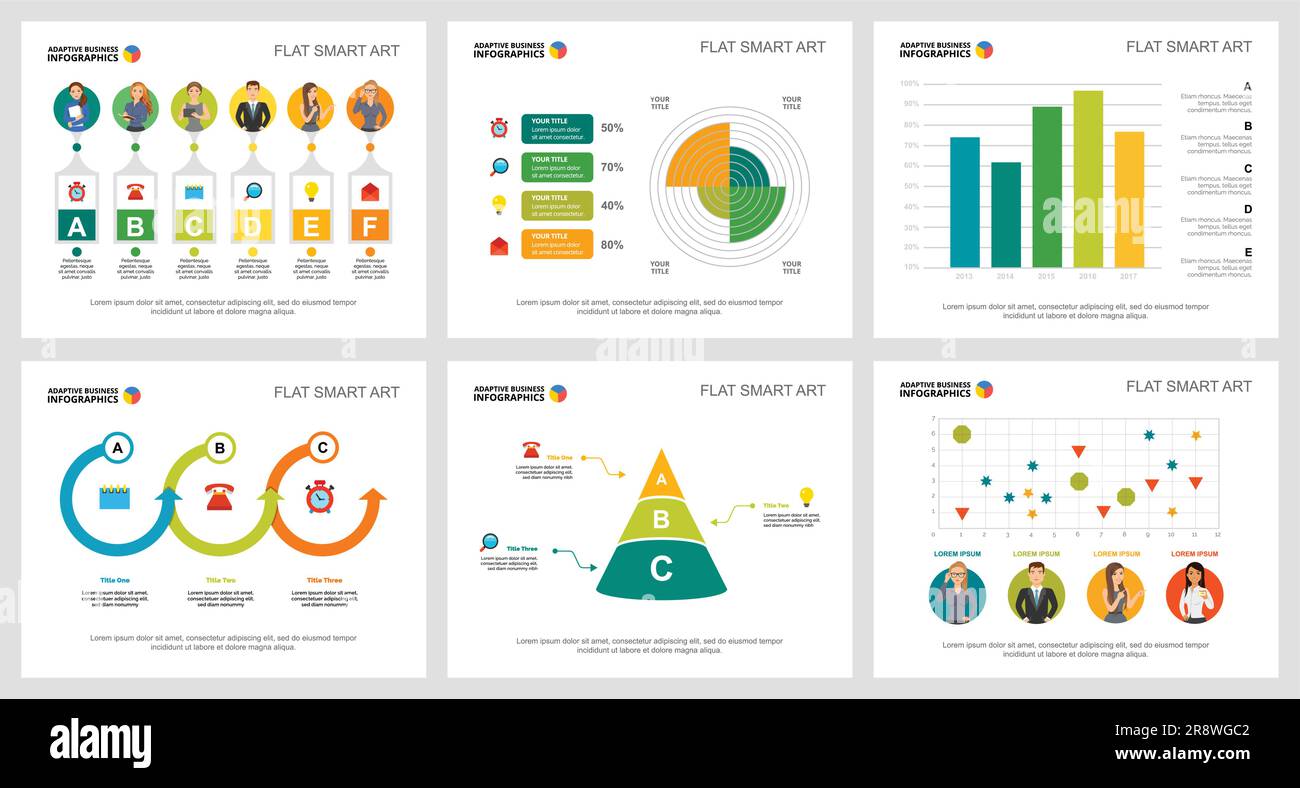 Farbenfrohe Infografiken für Marketing- oder Consulting-Konzepte Stock Vektor