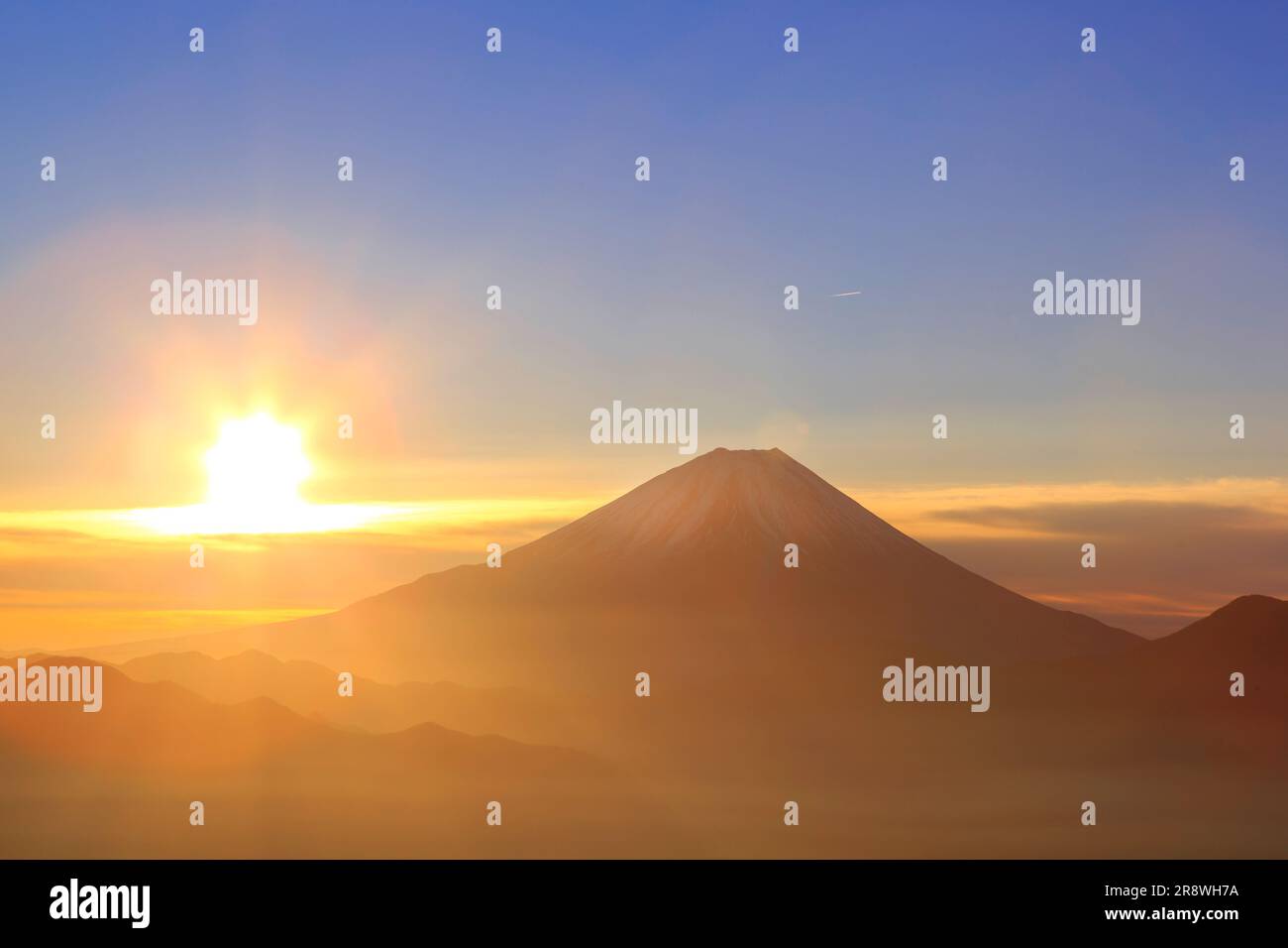 Sonnenaufgang am Fuji-Berg Stockfoto