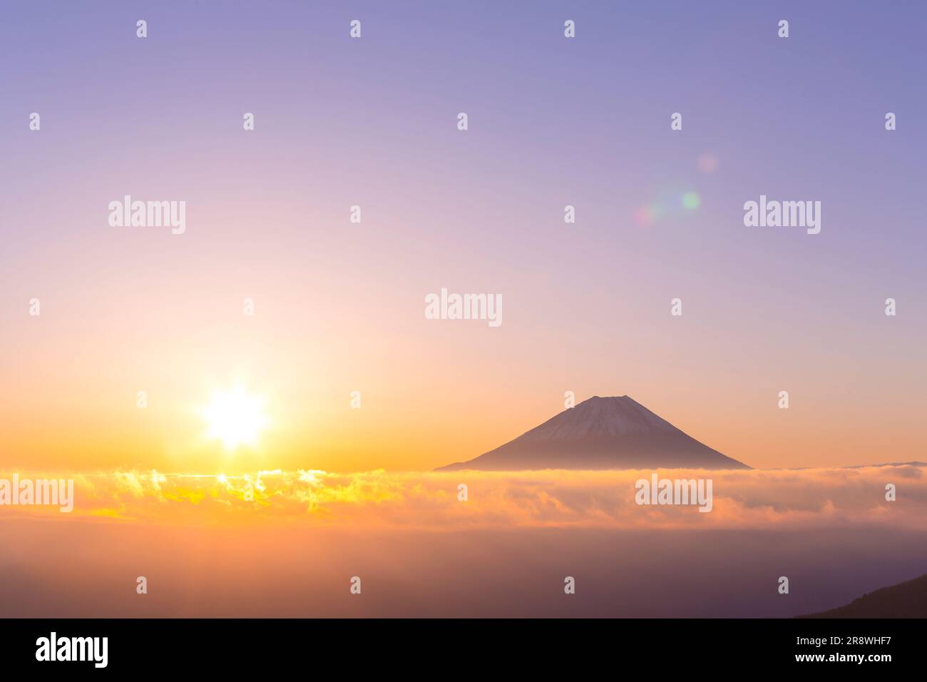 Sonnenaufgang am Fuji-Berg Stockfoto