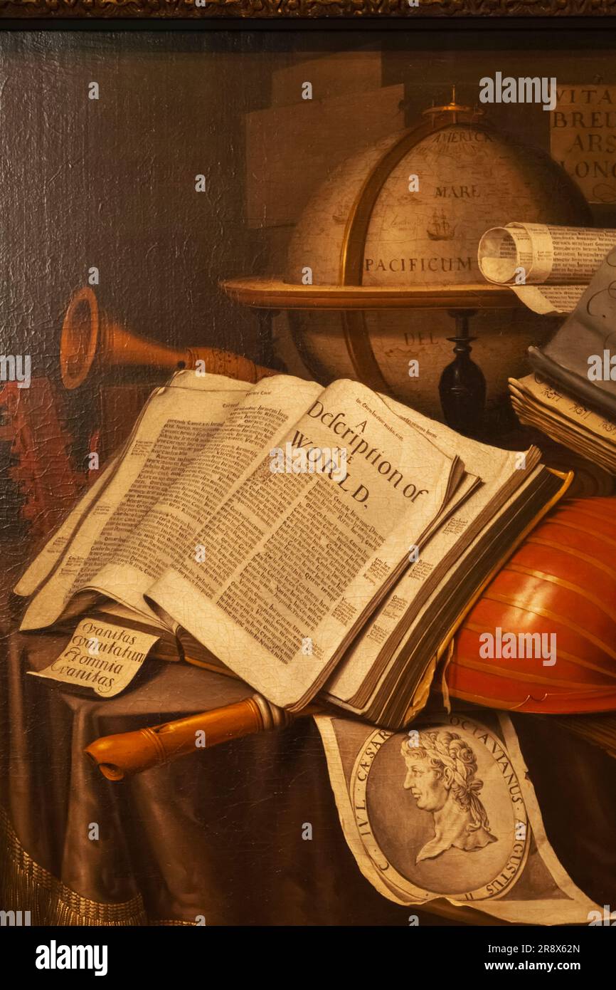 England, London, Greenwich, The Queen's House, Painting mit dem Titel "Vanitas Still Life" von Edward Collier Stockfoto