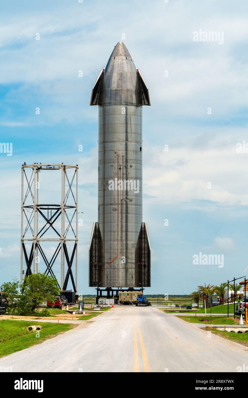 SpaceX Raumschiff SN15 in Boca Chica Beach, Texas Stockfoto