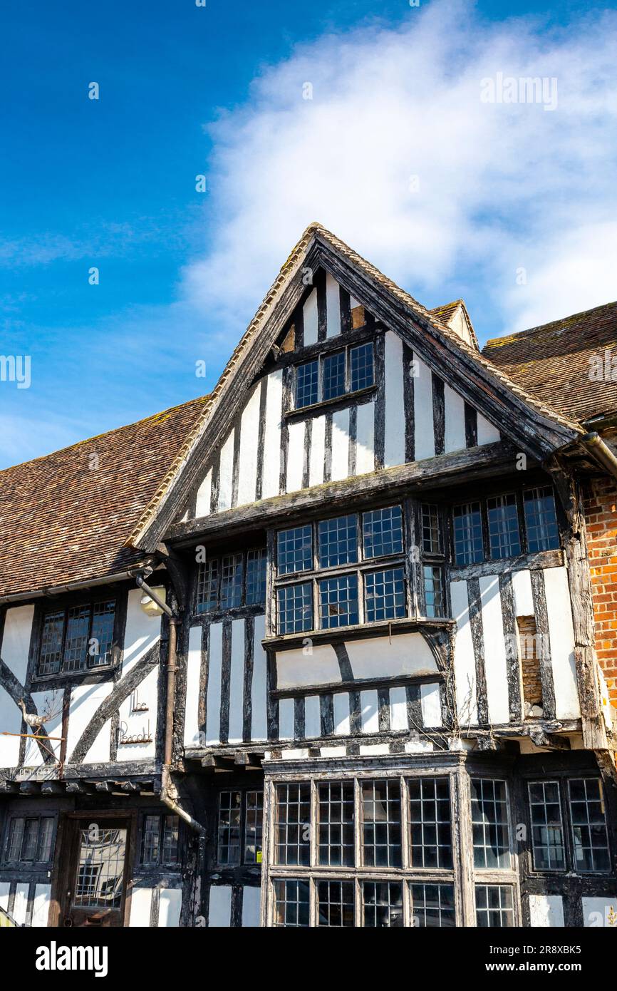 Fachwerkhaus 14. Century Tudor Cottage in Chilham, Kent, England, Großbritannien Stockfoto