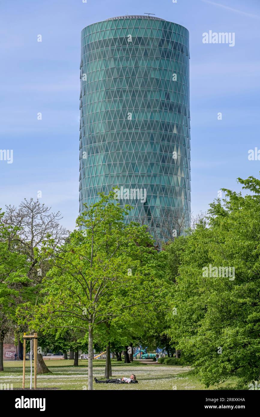 Westhafen Tower, Frankfurt am Main, Hessen, Deutschland Stockfoto