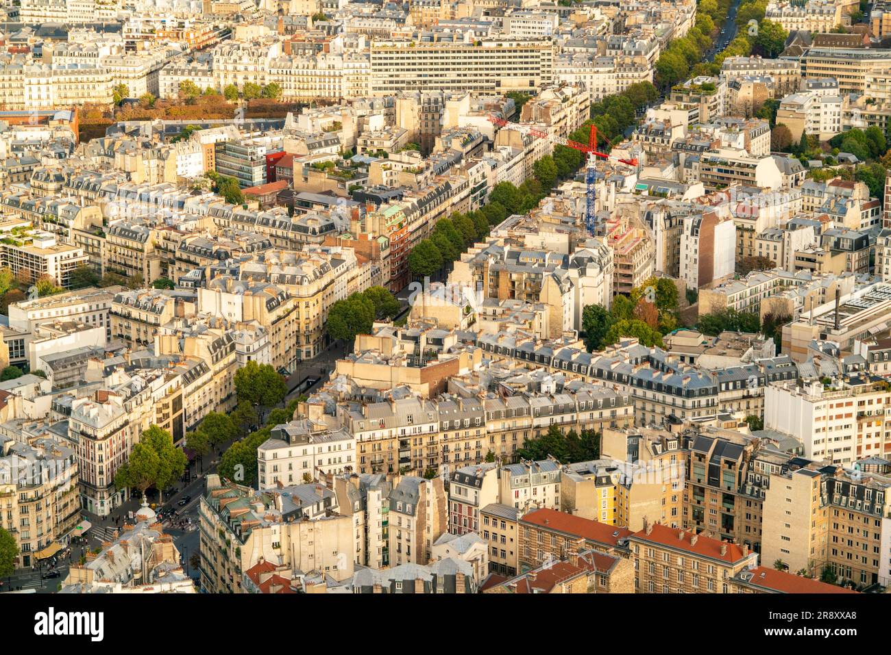 Luftaufnahme der Nachbarschaft in Paris 14. Arr., Paris, Frankreich Stockfoto