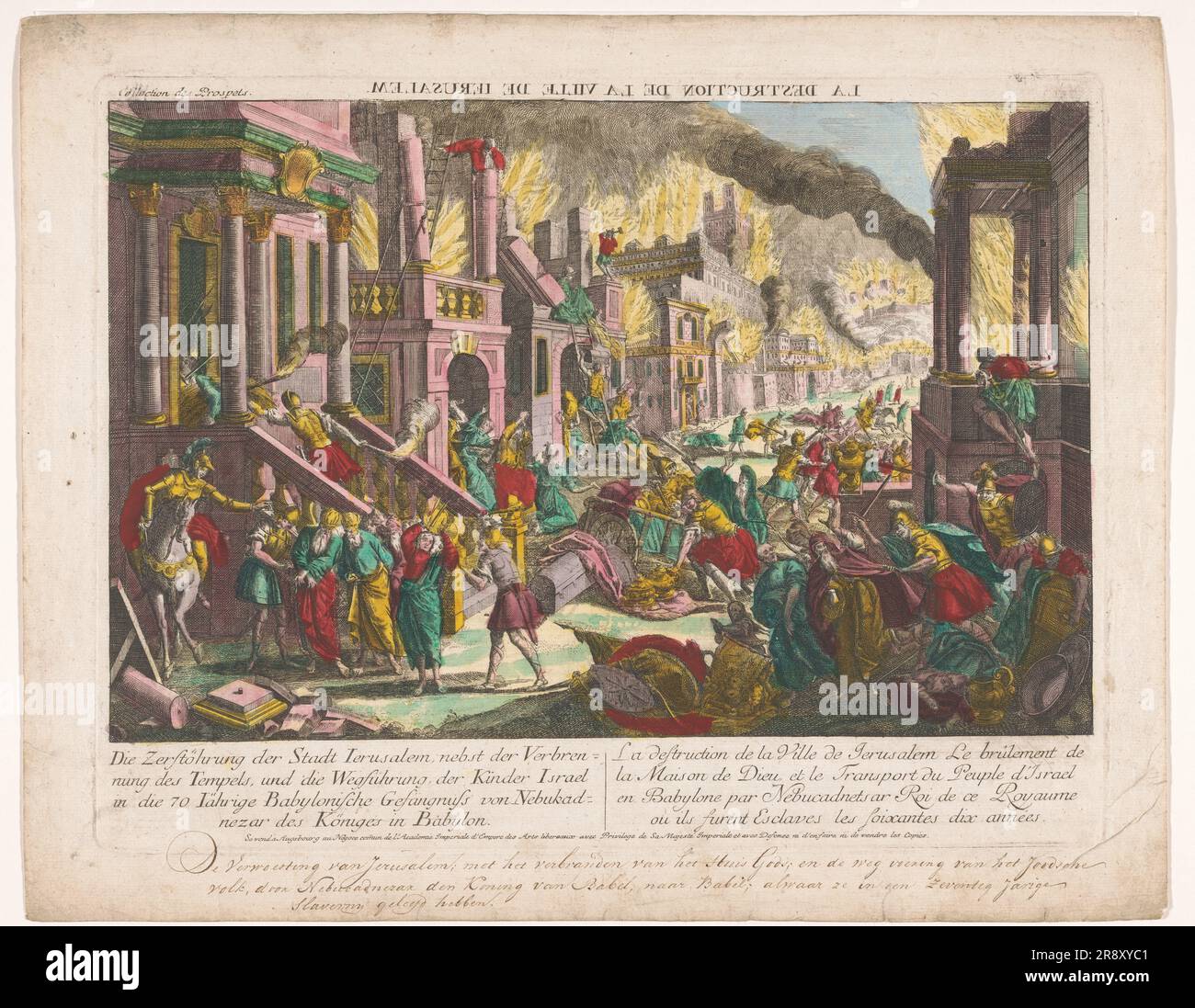 Die Zerstörung der Stadt Jerusalem, 1755-1779. Stockfoto