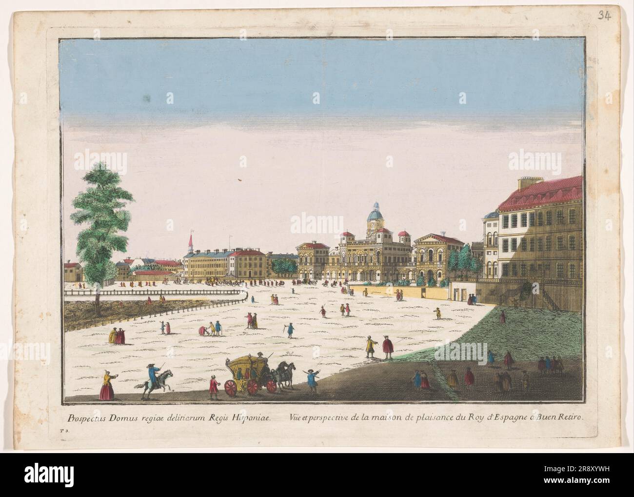 Blick auf den Palacio del Buen Retiro in Madrid, 1700-1799. Stockfoto