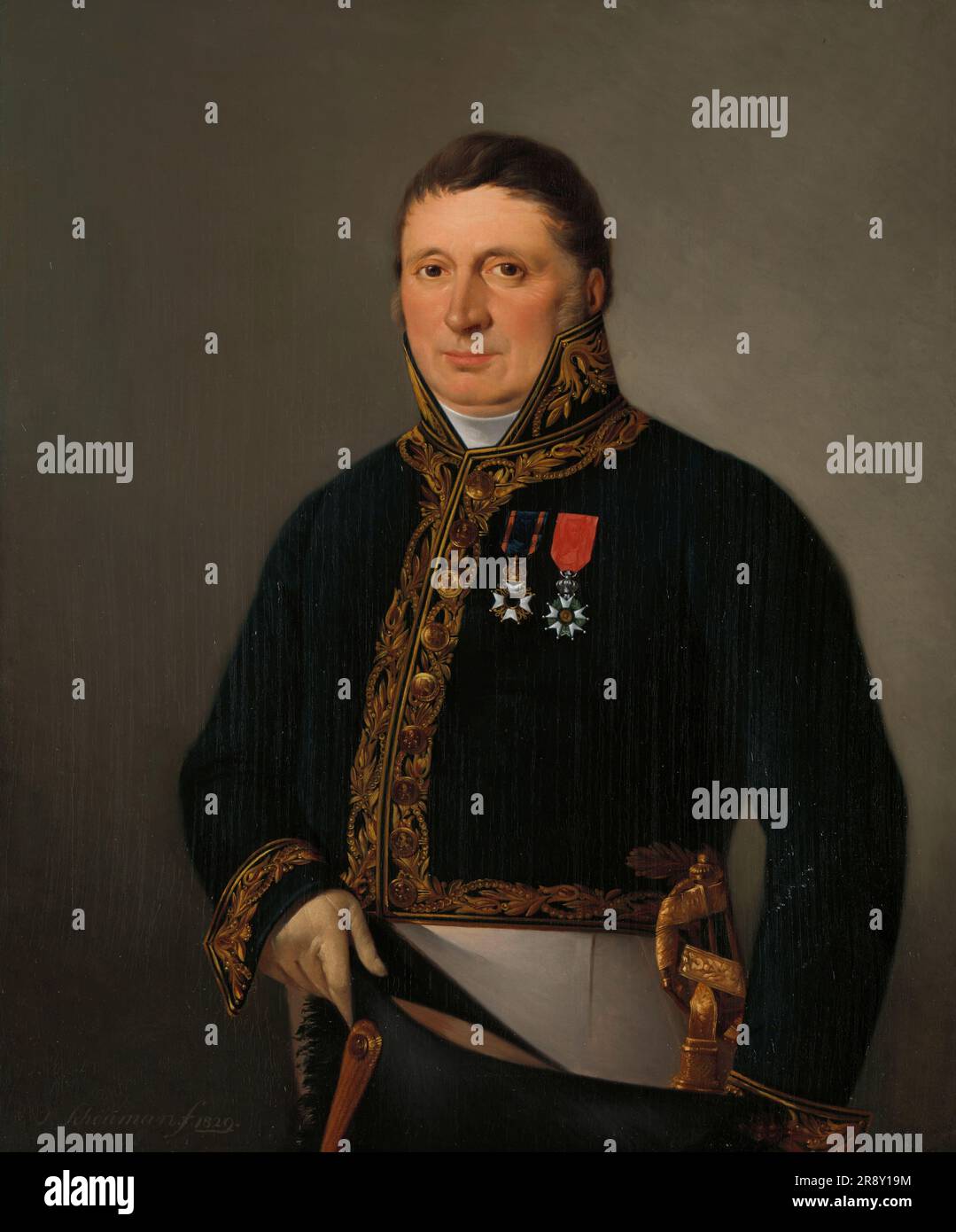 Porträt von Generalinspektor A.F. Goudriaan, 1829. Stockfoto
