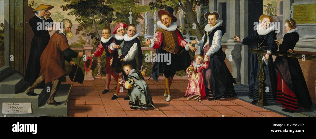 Reiche Kinder, Arme Eltern, 1599. Stockfoto