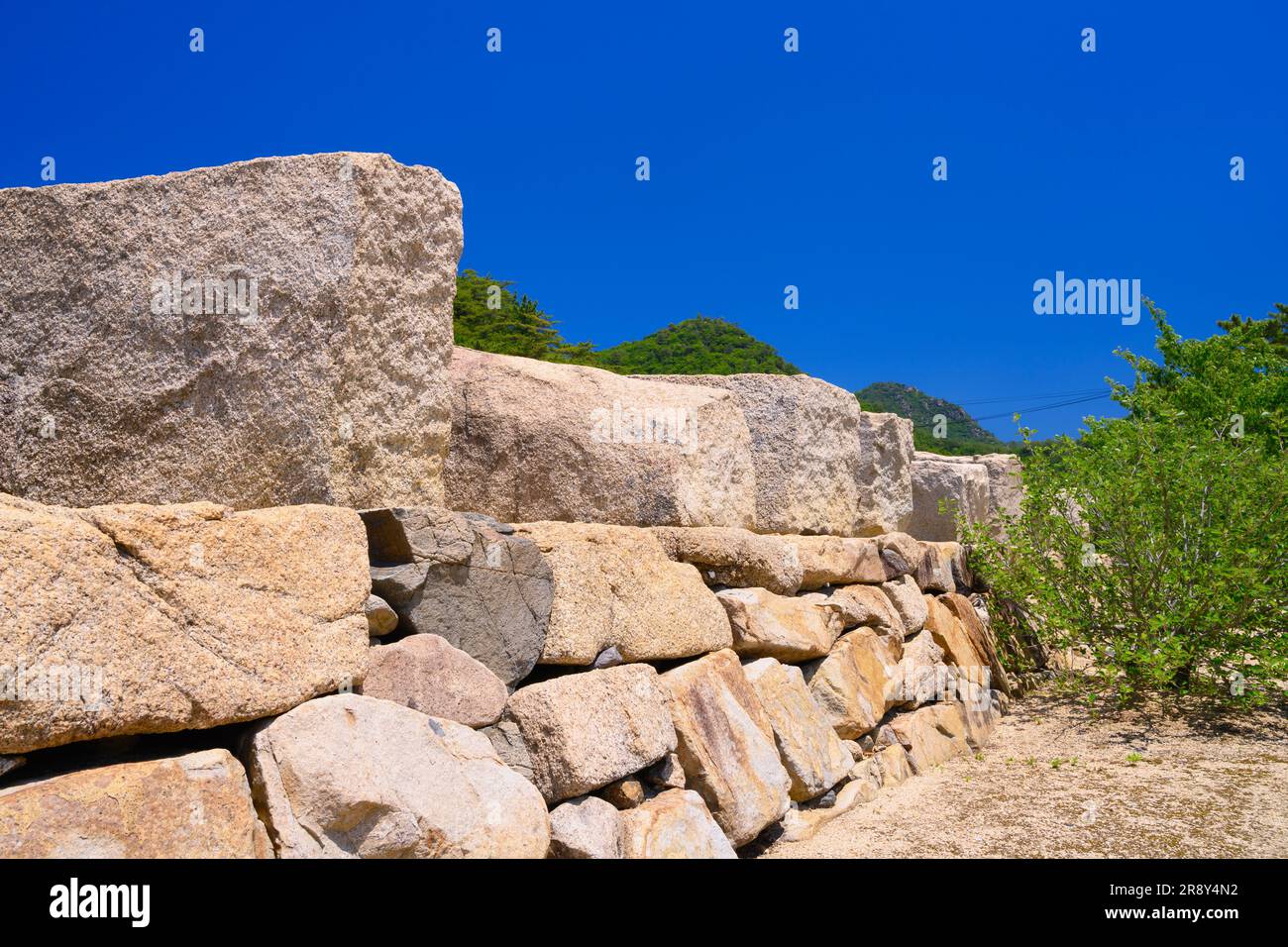 Schloss Osaka Remnant Stone Memorial Park Stockfoto