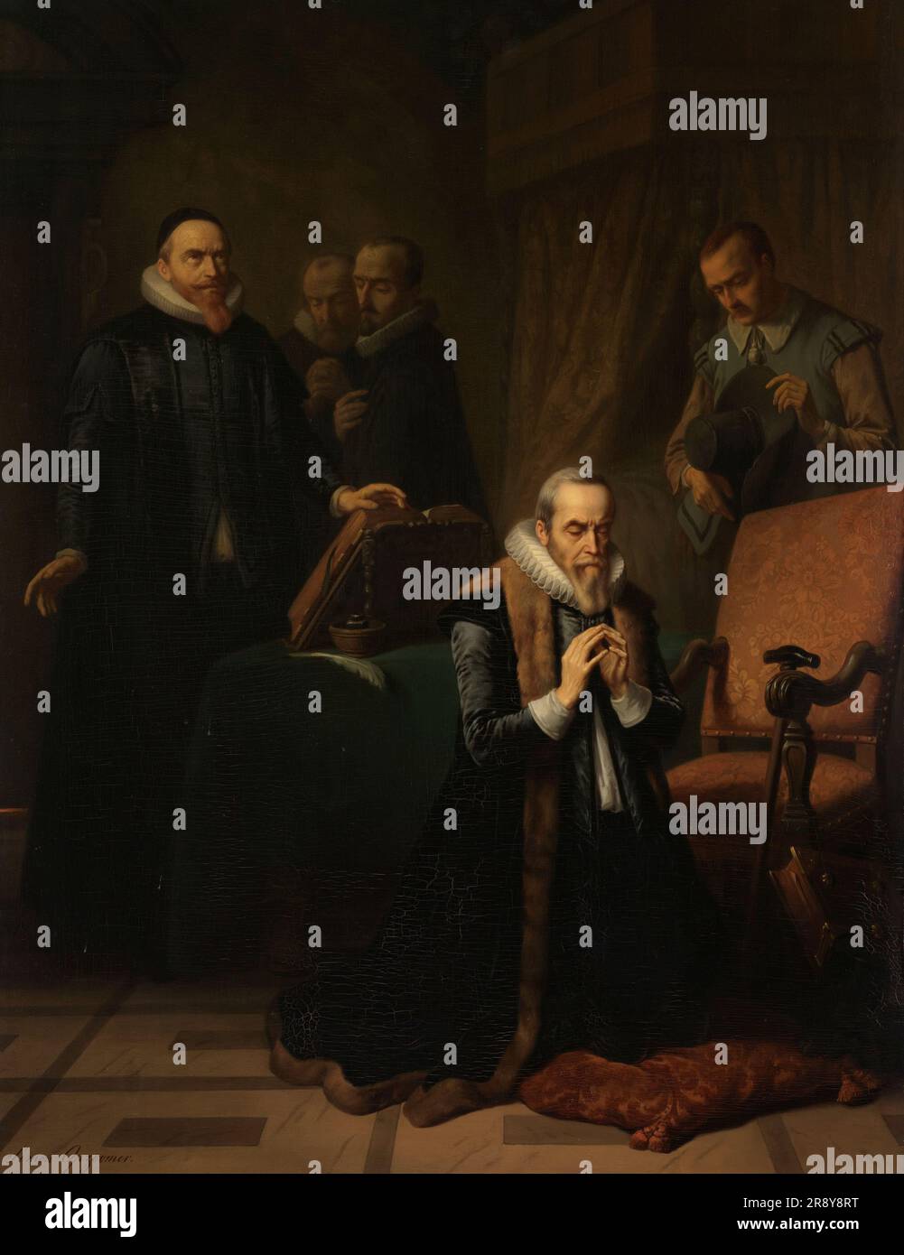 Das letzte Gebet von Johan van Oldenbarnevelt, 1840-1878. Van Oldenbarnevelt, Staatsmann, Revolutionär und Gründer der Dutch East India Company, wurde 1619 wegen Hochverrats verhaftet und hingerichtet. Stockfoto