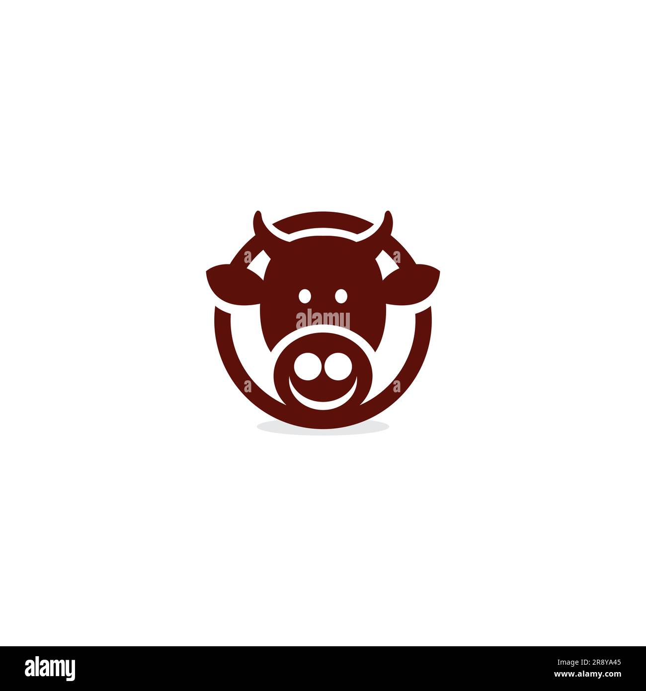 Cow-Logo-Design. Tierfarm Logo-Design Stock Vektor