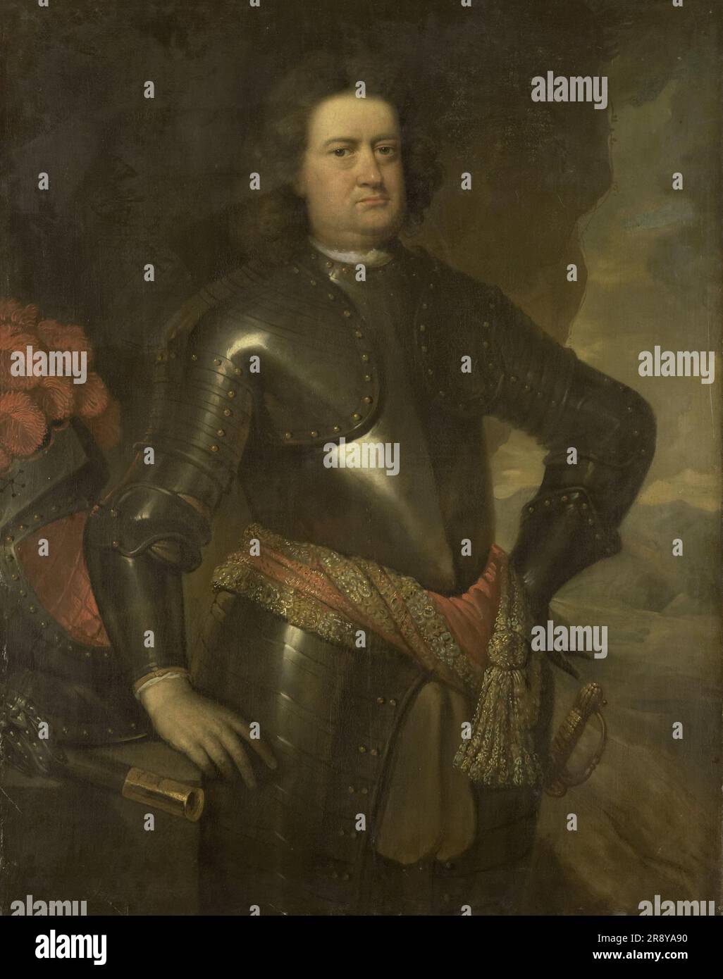 Porträt eines Militäroffiziers, 1670-1728. Stockfoto