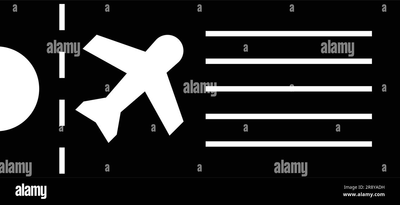 Silhouetten-Design-Vorlage für Flugticket-Symbol isoliert Stock Vektor