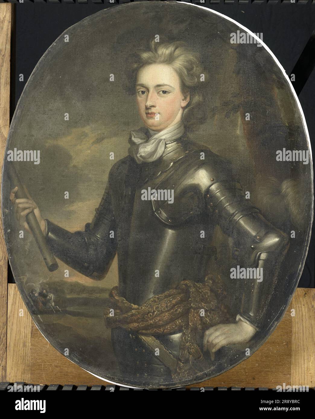 Porträt des ersten Earl of Albemarle, 1697. Sonstige Titel: Porträt eines jungen Offiziers. Kopie nach Gottfried Kneller. Stockfoto