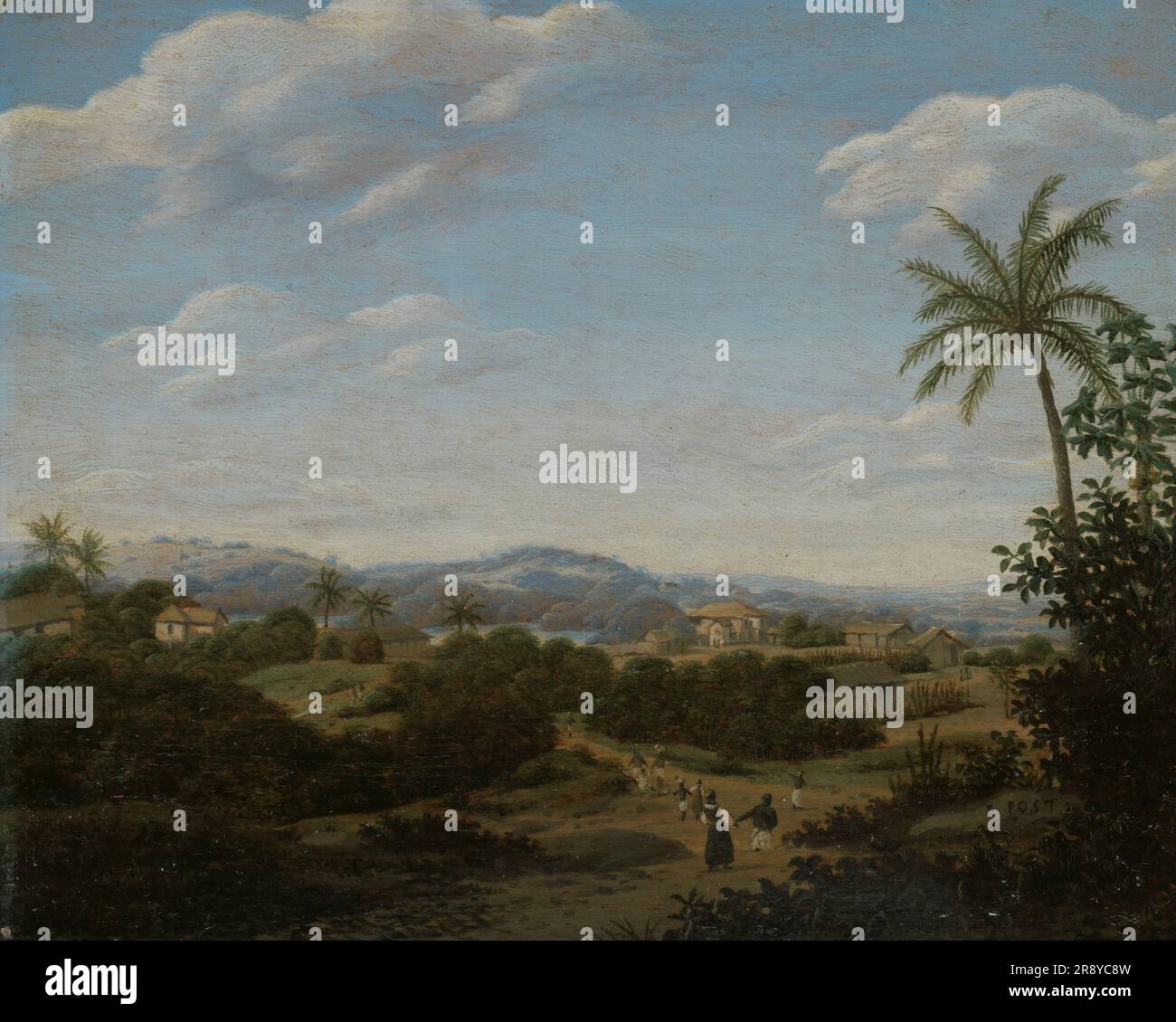 Brasilianische Landschaft, 1670-1680. Stockfoto