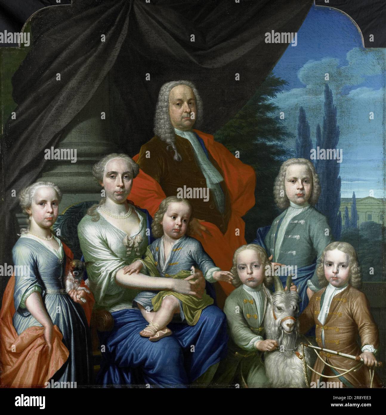 Philip Handler Willem Philip Kops (1695-1756) mit seiner Frau und seinen Kindern, 1738 ...