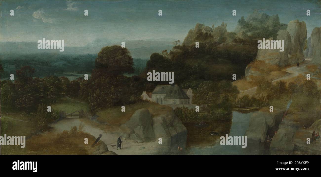 Landschaft mit der Versuchung des heiligen Antonius Abt, c.1510-c.1520. Stockfoto