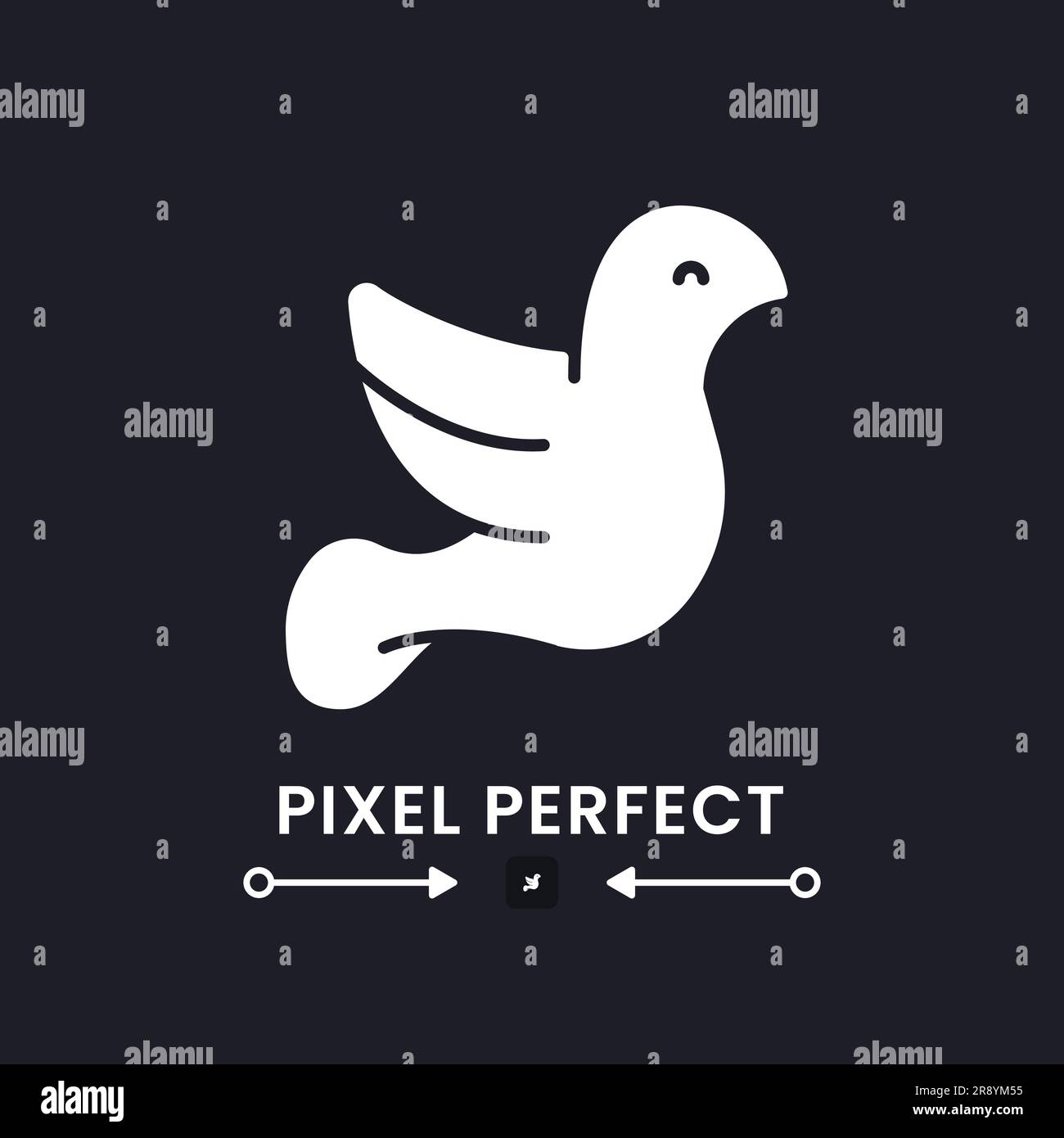 Peace, weißes, solides Desktop-Symbol Stock Vektor