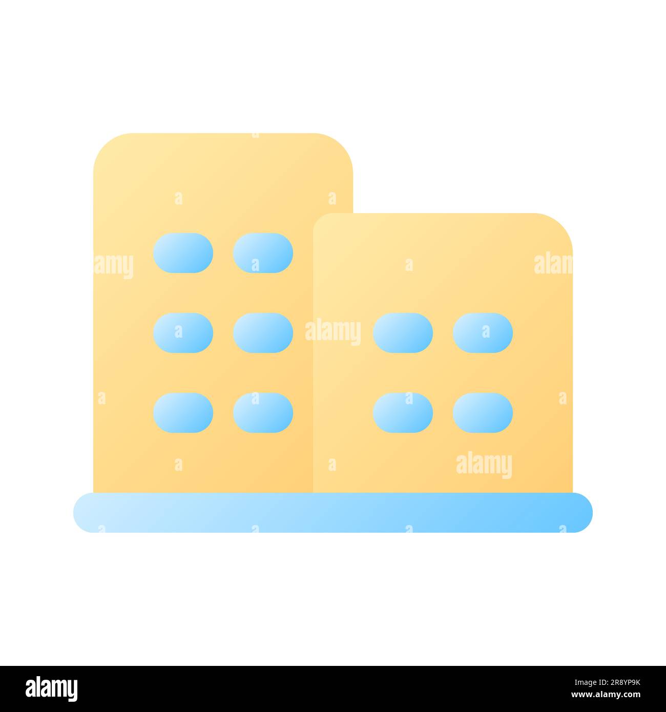 Hotel Pixel Perfect Flat Gradient Color ui-Symbol Stock Vektor