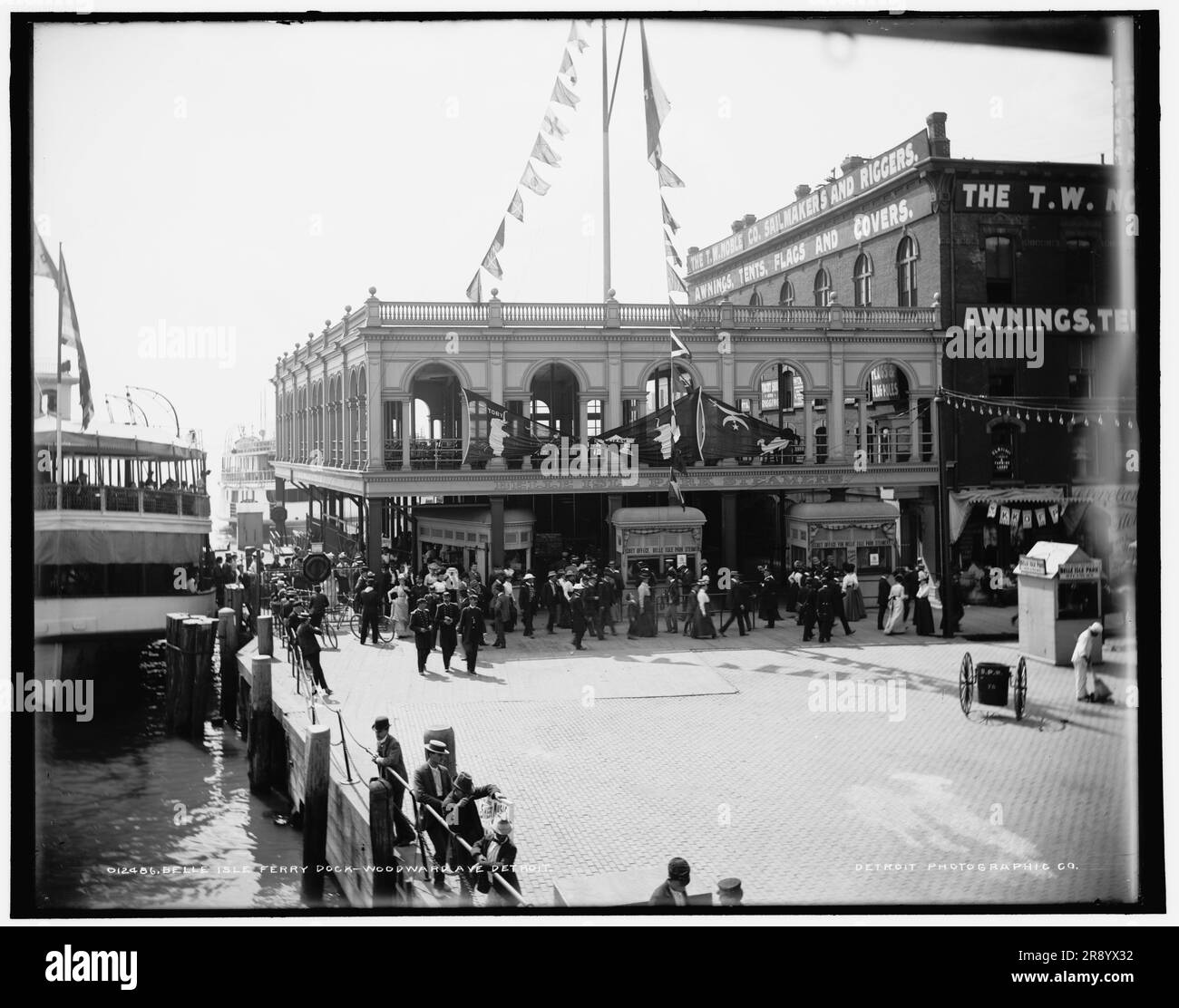 Fähranleger Belle Isle, Woodward Av., Detroit, zwischen 1890 und 1901. Stockfoto