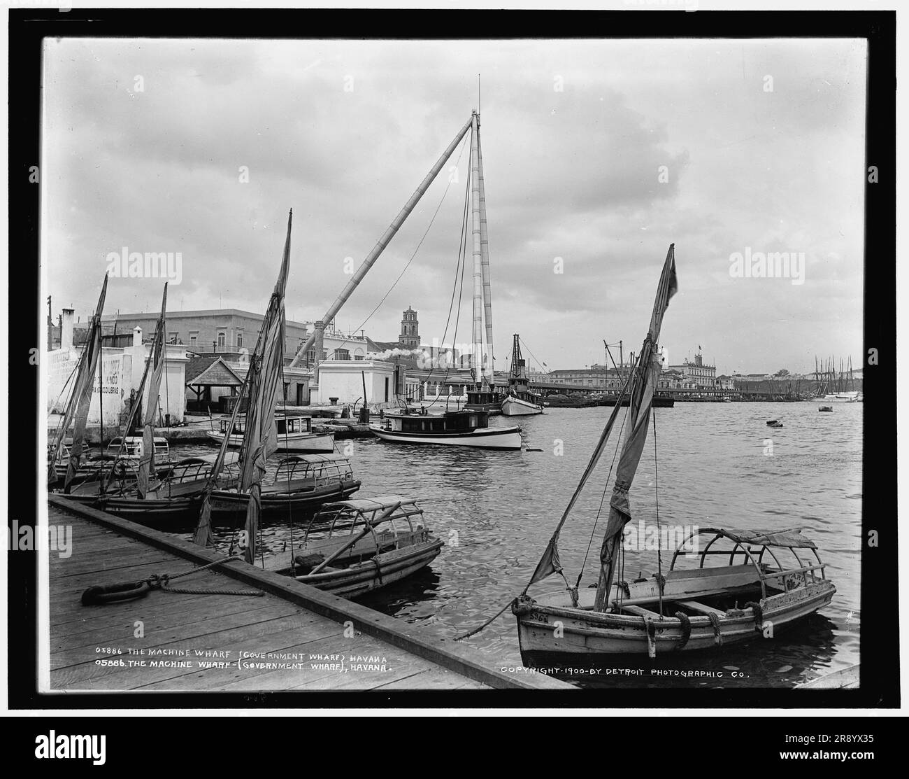 The Machine Wharf (Government Wharf) Havanna, c1900. Muelle de la Machina - La Machine Landing Wharf. Stockfoto