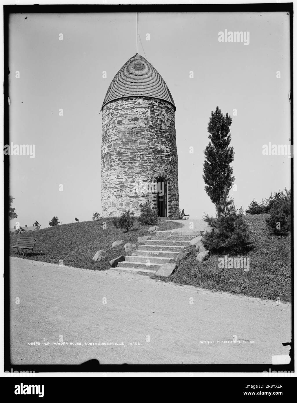 Altes Pulverhaus, North Somerville, Massachusetts, zwischen 1890 und 1901. Stockfoto