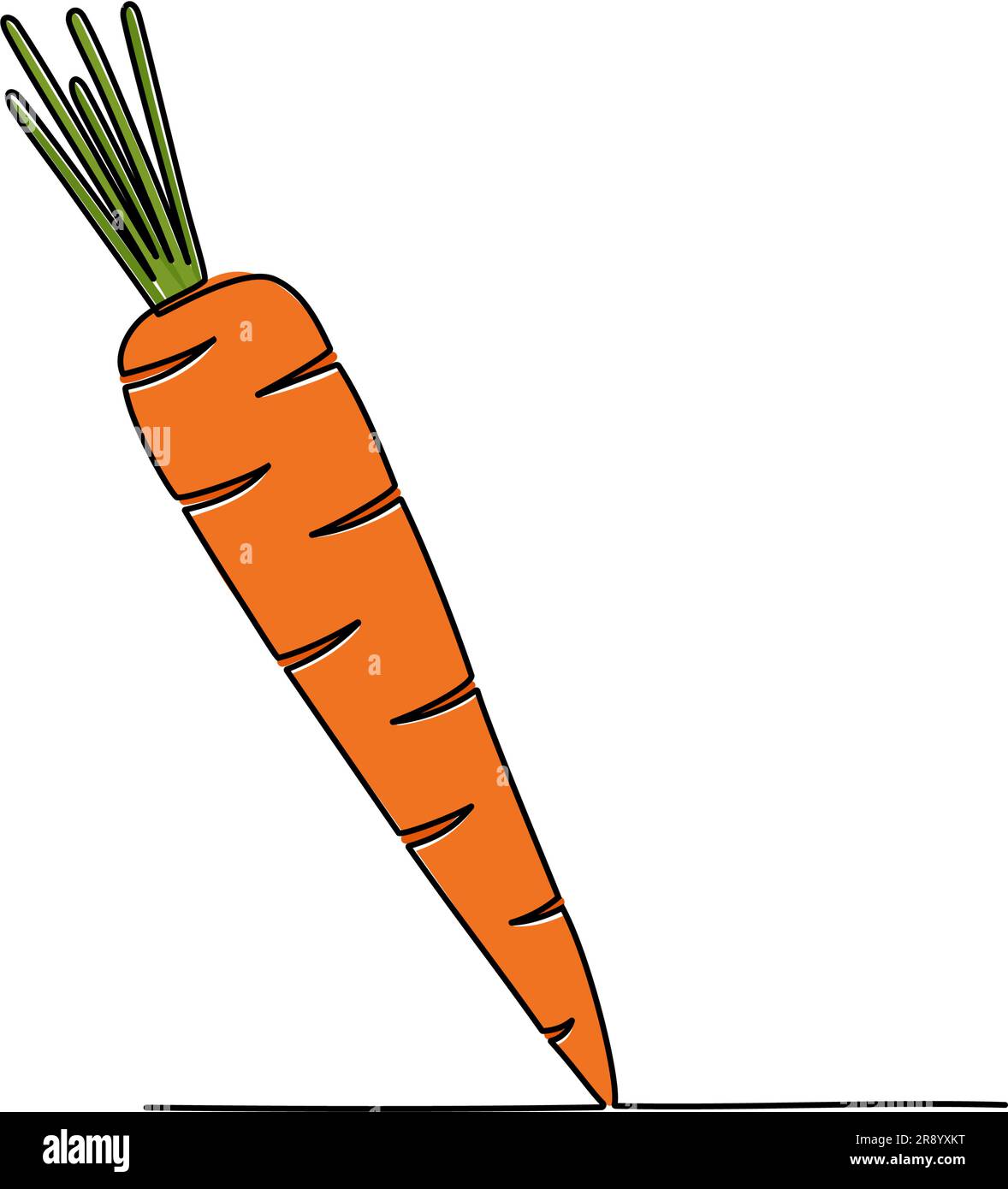 Durchgehende Linienzeichnung von Karotten. Vektordarstellung Stock Vektor