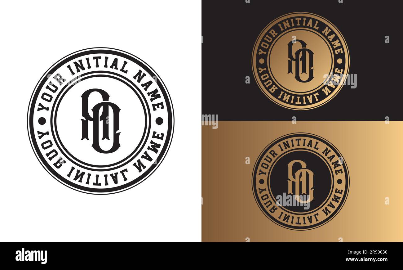 Luxury Initial AO oder OA Monogramm Letter Text Logo Streetwear Fashion AO Initial Logo Traditional Initial Font Stock Vektor