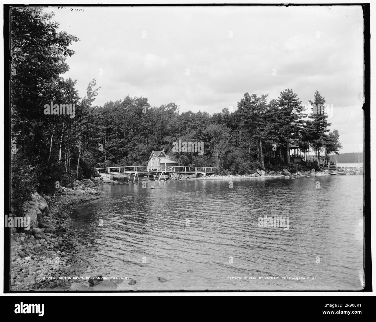 Am Ufer des Lake Sunapee, N.H., c1900. Stockfoto