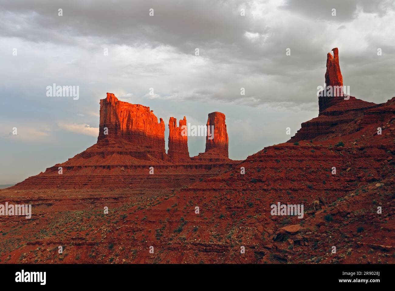 Monument Valley, letzte Ampel, Navajo Reservation, Arizona/Utah, USA Stockfoto